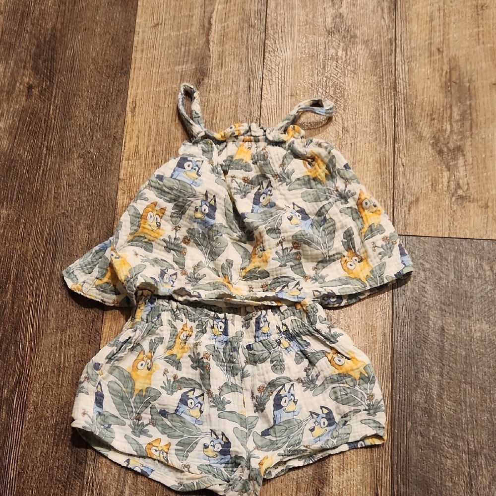 Bluey Ruffle Top With Matching Shorts